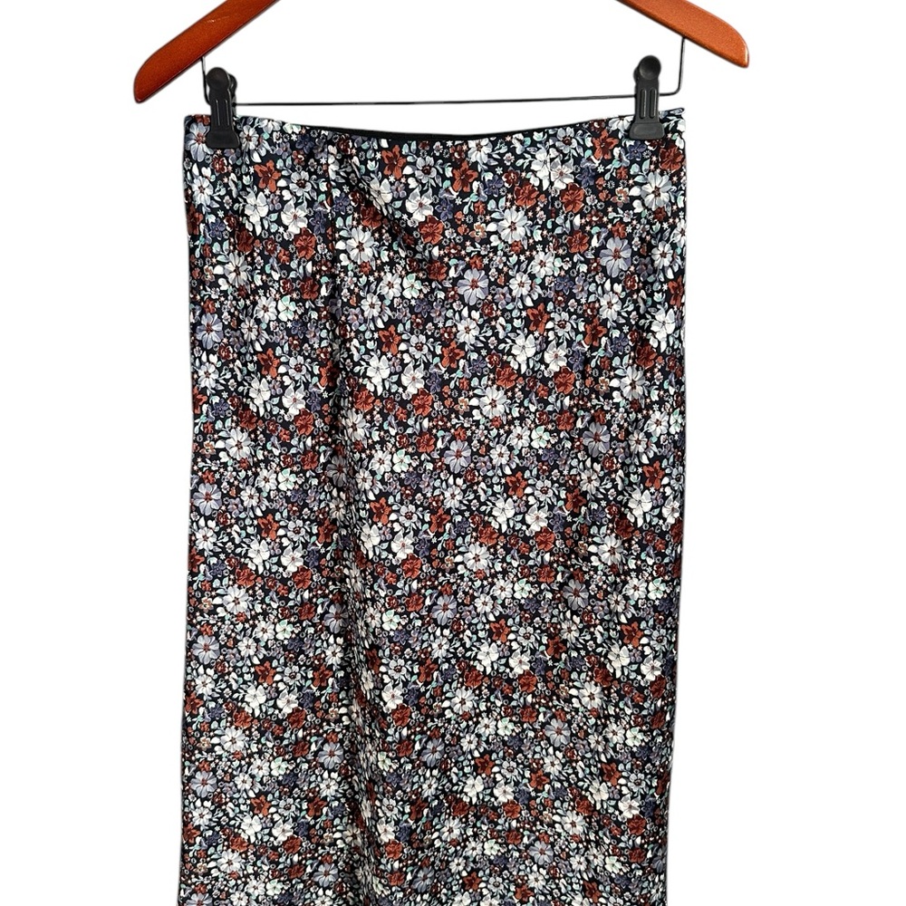 Loft Satiny Floral Print Women's Skirt S Pull-On - Picture 2 of 4
